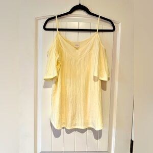 Kaileigh Valette back detail cold shoulder knit top